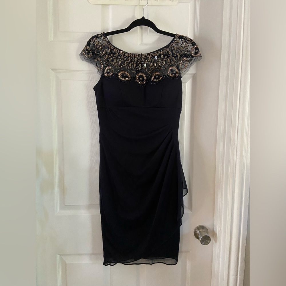 Elegant NAVY Blue Beaded Dress from NYC
